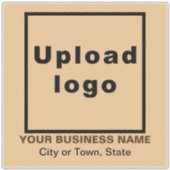 Bedrijfslocatie, Lichtbruin Groot Vierkant Vinyl Sticker (Voorkant)