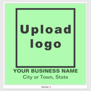 Bedrijfslocatie, lichtgroen groot vierkant vinyl sticker