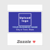 Bedrijfslocatie op Blue Rectangle Vinyl Sticker (Vel)