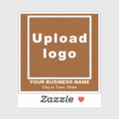 Bedrijfslocatie op Brown Square Vinyl Sticker (Vel)