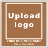 Bedrijfslocatie op Brown Square Vinyl Sticker (Voorkant)