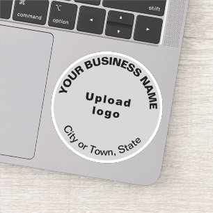 Bedrijfslocatie op Grey Round Vinyl Sticker