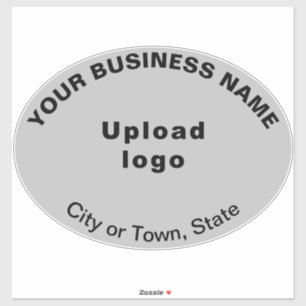 Bedrijfslocatie op grijs groot ovaal vorm vinyl sticker