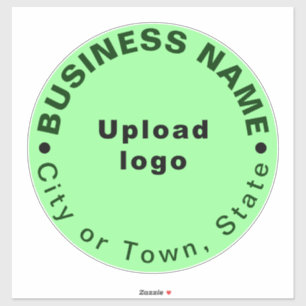 Bedrijfslocatie op lichtgroen groot rond vinyl sticker