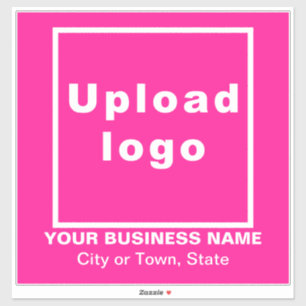 Bedrijfslocatie op Pink Large Square Vinyl Sticker