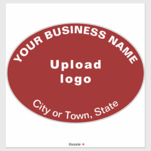 Bedrijfslocatie op Red Large Oval Shape Vinyl Sticker