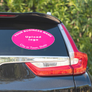 Bedrijfslocatie op Roze Grote Ovale Vorm Vinyl Sticker