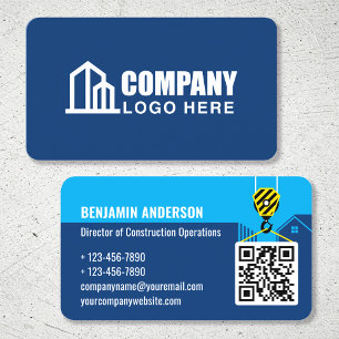 Bedrijfslogo Aannemer QR-code Marine Professioneel Visitekaartje