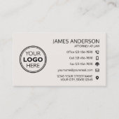 Bedrijfslogo Fax QR-code Professioneel Off-Wit Visitekaartje (Voorkant)