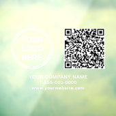 Bedrijfslogo Maak uw QR-code horizontaal Raamsticker (Vel 3)