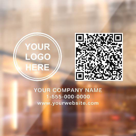 Bedrijfslogo Maak uw QR-code horizontaal Raamsticker (Vel 2)