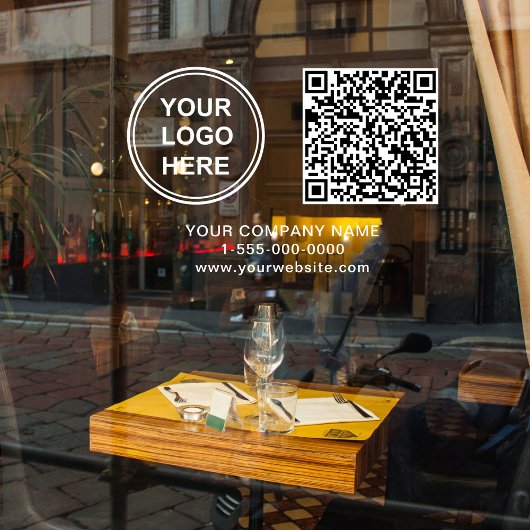 Bedrijfslogo Maak uw QR-code horizontaal Raamsticker