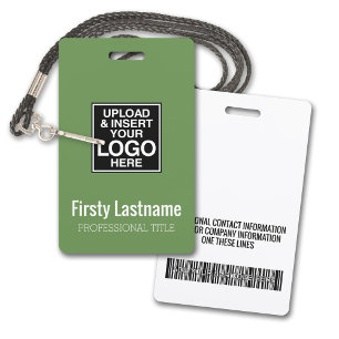 Bedrijfslogo met voor- en achternaam Bar Code Badge