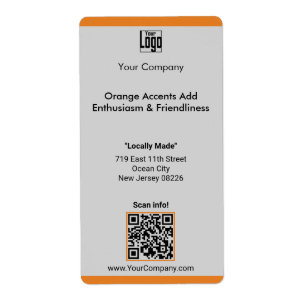 Bedrijfslogo Naam Motto Adres QR Code Groot Etiket