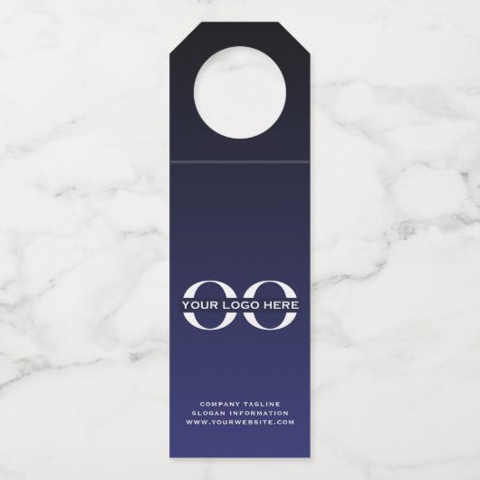 Bedrijfslogo Navy Fles Hanger Label (Voorkant)