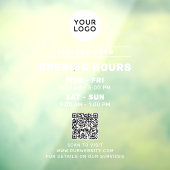 Bedrijfslogo & openingsuren met website QR-code Raamsticker (Vel 3)
