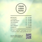 Bedrijfslogo Openingsuren QR-code Raamsticker (Vel 3)