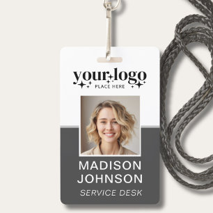 Bedrijfslogo Personeelsfoto Grijs ID-pasje Badge