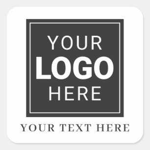 Bedrijfslogo plus tekst vierkante sticker