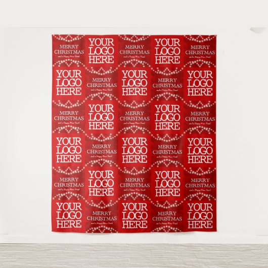 Bedrijfslogo Prettig kerstfeest en een gelukkig ni Wandkleed (Voorkant)