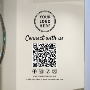 Bedrijfslogo QR-code Neem contact met ons op Raamsticker