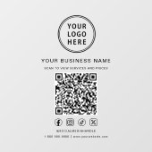 Bedrijfslogo QR-code sociale media Raamsticker (Vel)