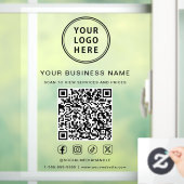 Bedrijfslogo QR-code sociale media Raamsticker (Huis)