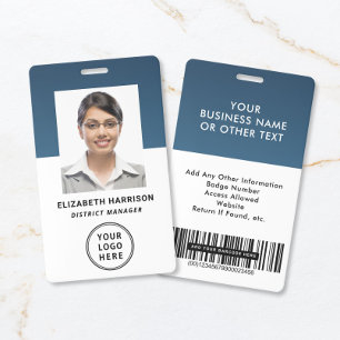 Bedrijfslogo Streepjescode Blauw Personeel Identif Badge