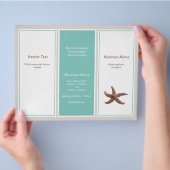 Bedrijfslogo Tri-fold Brochure Turkooizen Zeester (Hand)