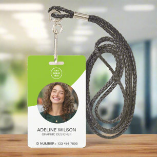 Bedrijfslogo Werknemersnaam & Titel ID-foto Badge