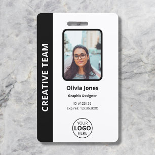 Bedrijfsmedewerker Foto ID QR-code Zwart Badge