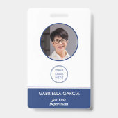 Bedrijfsmedewerker QR Code Blue ID Badge (Voorkant)