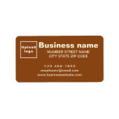 Bedrijfsmerk op bruin adreslabel etiket (Voorkant)