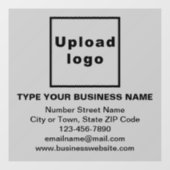 Bedrijfsmerk op Grijs Vierkant Venster Cling Raamsticker (Vel)