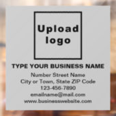 Bedrijfsmerk op Grijs Vierkant Venster Cling Raamsticker (Vel 2)