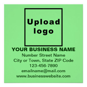 Bedrijfsmerk op Licht Groen Vierkant Glanzend Post Perfect Poster