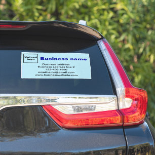 Bedrijfsmerk op Lichtblauw Groot Rechthoek Vinyl Sticker