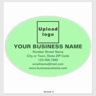 Bedrijfsmerk op Lichtgroen Groot Ovaal Vinyl Sticker