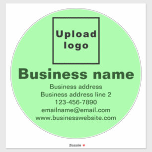 Bedrijfsmerk op Lichtgroen Groot Rond Vinyl Sticker