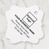 Bedrijfsmerk op Wit Fancy Vierkant Vorm Label (Achterkant)