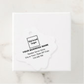 Bedrijfsmerk op Wit Fancy Vierkant Vorm Label (In situ)