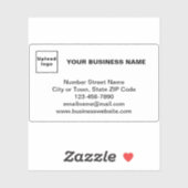 Bedrijfsmerk op Witte Rechthoek Vinyl Sticker (Vel)