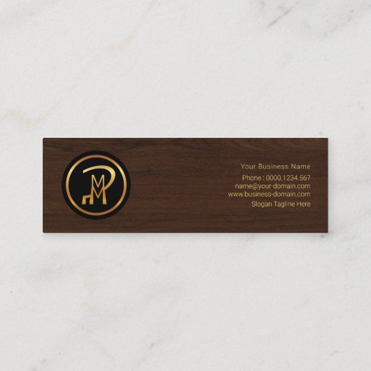 Bedrijfsminimalistisch fijnhouten korrel CEO Mini Visitekaartje (Achterkant)