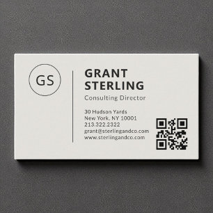 Bedrijfsminimalistische professionele QR-code Visitekaartje