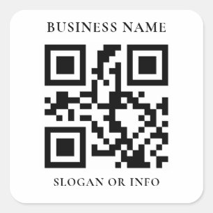 Bedrijfsnaam aangepaste QR-code Vierkante Sticker