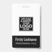 Bedrijfsnaam BLACK Naam Titel balk Code Aangepaste Badge (Voorkant)