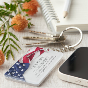 Bedrijfsnaam Business American Flag Sleutelhanger