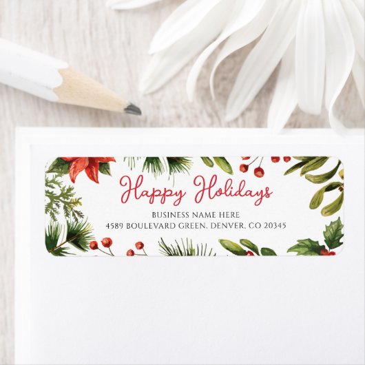 Bedrijfsnaam Christmas Feestdagen Retouradres Etiket (Insitu)