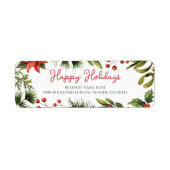 Bedrijfsnaam Christmas Feestdagen Retouradres Etiket (Voorkant)