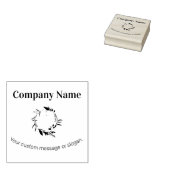Bedrijfsnaam en Aangepaste Logo met Slogan Rubberstempel (Gestempeld)
